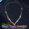 Kilshye Rhinestone Head Chain Jewelry Gold Prom Headpiece Hair Chains