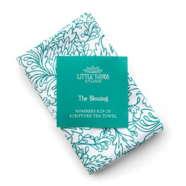 The Blessing Tea Towel – Numbers 6:24-26 Scripture Kitchen Cloth | Bible Verse Cotton Dish Towel | Floral Christian Kitchen Decor | Inspirational Faith Gift for Women by Little Things Studio