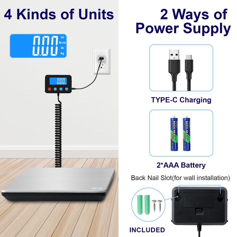 TIPRE Digital Shipping Postal Scale 0.5 oz High Accuracy！440lb Commercial