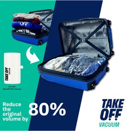TAKE OFF Luggage Vacation Travel Storage Bags (Set of 5), Vacuum Sealed Compression Organizer Pouches for Clothes, Suitcase Packing Bags with Zipper, Perfect for Carry-on Suitcases and Personal Items