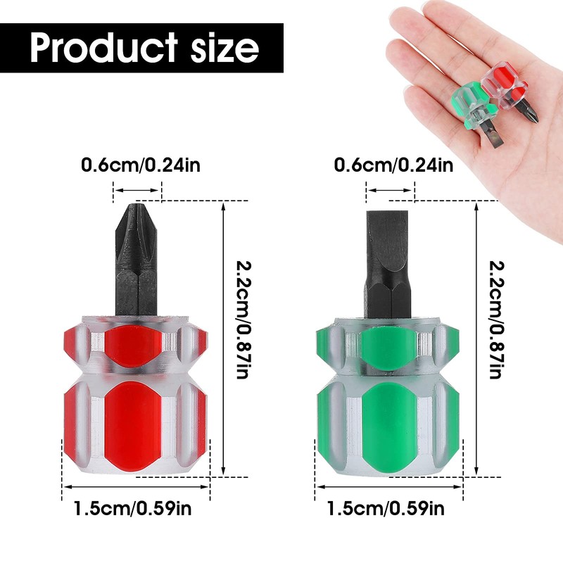 Grevosea 2PCS Sewing Machine Screwdriver Mini Short Screwdriver Stubby Screwdriver
