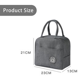 AMONENZ Thermal Bag, 2 Pieces Portable Insulated Bag, Foldable Lunch Bag, with Insulating Aluminum Foil, Suitable for Office, Camping, Travel (Black + Gray)