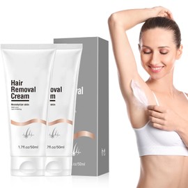 LUSCOR Crema depilatoria para mujeres y hombres Gel depilatorio de bikini sin dolor Loción depilatoria para vello no deseado, todo tipo de piel 2pcs（120 ml / 4,06 oz）