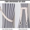 2 Pcs Natural Cotton Rope Curtain Tiebacks Handmade Braided Curtain