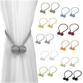 tex family Magnetic Curtain Stopper Smart © Tieback Buckle for Curtains Pack of 2 - White