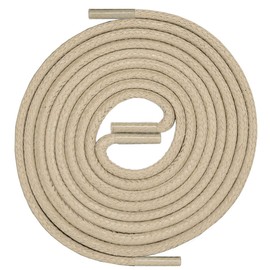 LACCICO Shoelaces | Round Robust Waxed | Diameter 2.5 mm Colour: Beige Length: 120 cm, beige