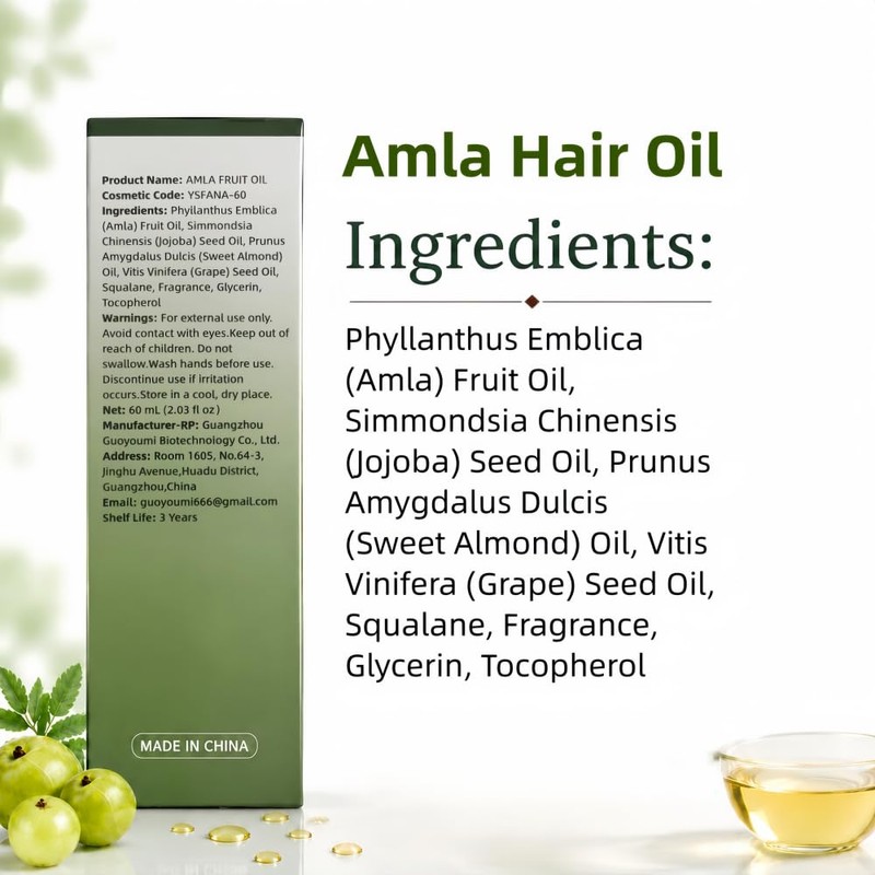 Amla Fruit Oil, Plant‑Derived Multi‑Purpose Nourishing Beauty Oil, Lightweight &