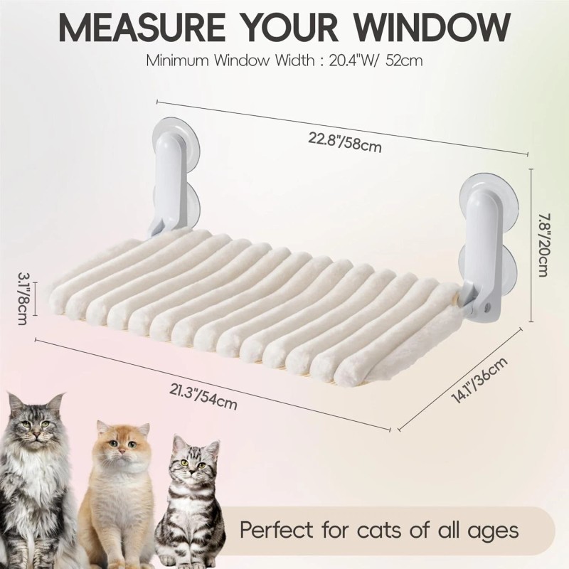 MewooFun 2 PCS Large Folding Cat Window Perch with Suction