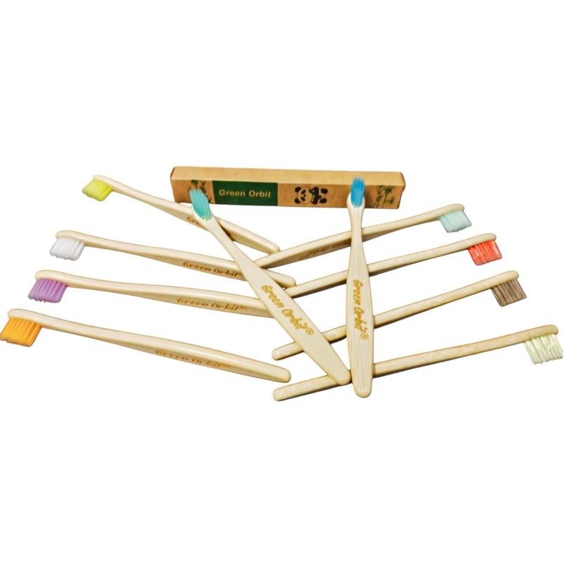 Set de Cepillos Dentales de bambú para Niños, 10 Piezas,