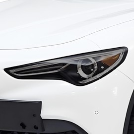BOGAR TECH DESIGNS Full Headlight Head Light Tint Kit Compatible with Alfa Romeo Stelvio 2019-2025, Light Smoke