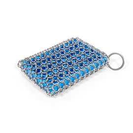 NOMAD Grills Chain Link Scrubber for Easy Cleaning of Griddles, Grill Grates, Cast Iron, Skillets and Steel Cookware | Food-Grade Silicone Scrub Pad | Heavy-Duty Stainless Steel Scrub Brush