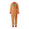 Achlibe Adult Christmas Costume Gingerbread Long Sleeve Zipper Hooded JumpsuitRole-Playing