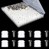 WTTUOAM 200 Pcs Plastic Hinge Dowel Inserts with Screws 8.1mm
