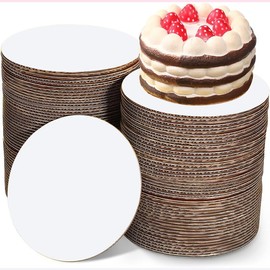 Generic [20/40/100pcs] 8 in White Cakeboard Round,Disposable Cake Circle Base Boards Cake Cardboard Pizza Plate Platter… (100PCS White), PAN20180020015
