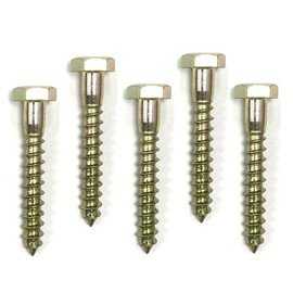 RADSO® M6 (6mm x 45mm) Hex Head Coach/Wood/Lag Screw - Yellow Zinc Plated - DIN 571 - Suitable for Wood, Masonry, Brick, and Concrete Wall Fixing. Anti-corrosive - Best for outdoor use- Pack of 10