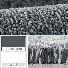 Yimobra Non-Slip Bathroom Rug, Extra Soft and Comfortable, Water-Absorbent, Thick and Machine Washable, Fluffy Bath Mat for Shower and Bathtub, Dark Grey & White, 43 x 61 cm