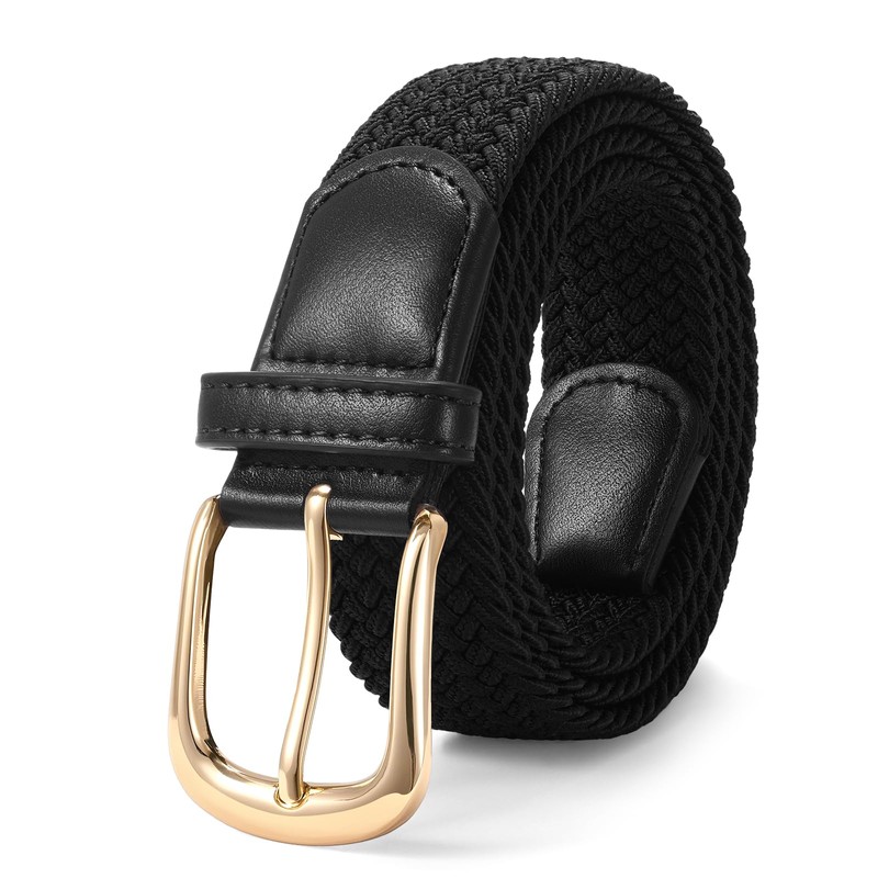 JasGood Women's Stretch Belt, Braided Belt, Women's Elastic Fabric Belt,