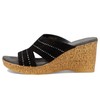 David Tate Women's Amazing Wedge Sandal, Black Suede, 9.5