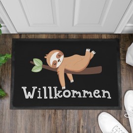 Trendation - Welcome Sloth Doormat Dirt Trapper Mat Gift Funny Graphic 60 x 40 cm