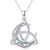 Midir&Etain Celtic Knot Necklace 925 Sterling Silver Moonstone Moon Pendant
