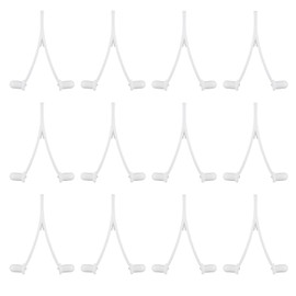 SAVITA 12pcs Pool V Clips, Pool Brush Clips Pool Brush Plastic Clips Pool Pole Clips for Pool Brushes Skimmers Leaf Rakes (White)