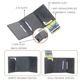 Bimhan Men's Slim Wallet with Coin Compartment & RFID Protection, Small Wallet with Space for 10 Credit Cards, Men's Small Wallet, black, Minimalist