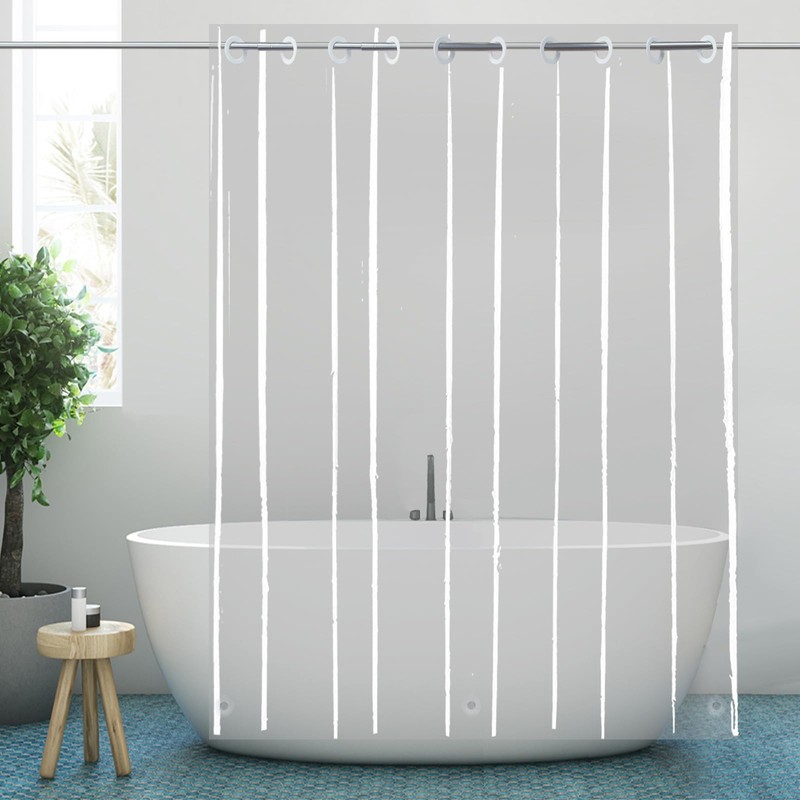 YISURE No Hook Needed Long Shower Curtain 84in, Clear PEVA