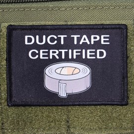 Duct Tape Certified Patch Moral Tactical Meme Military Army USA Hook & Loop 3x2