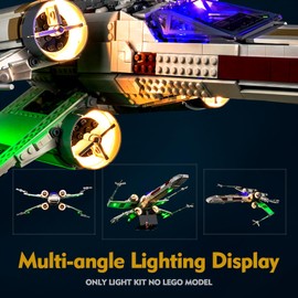 VONADO LED Light Kit Compatible with X-Wing Starfighter, Remote Control Lighting Compatible with X-Wing (No Model), Creative DIY X-Wing 75355 Lights for Adults (ONLY Lights)