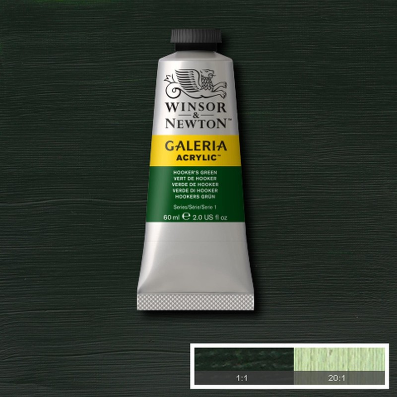 Winsor & Newton Galeria 60ml Hookers Green, Acrylic, 5 x
