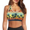 Frymappies Palm Tree Sunset Padded Bras for Women Wireless Sport