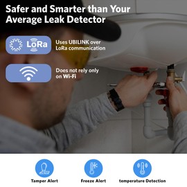 CUSTOS WWD Water Leak Detector, Smart Water Monitor, Battery Operated Smart Home Devices, Sub-Lipstick Design Water Alarm Leak Detector, No Wi-Fi Required, 1 Pack