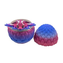 3D Printed Tiny Lunar Dragon and Optional Egg, Articulated, Fidget, Gift (Dreamy Dusk, 5 Inch Dragon and Egg)