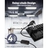 4 Pack Linkable LED Shop Lights, 100W 15000LM Aluminum Plug