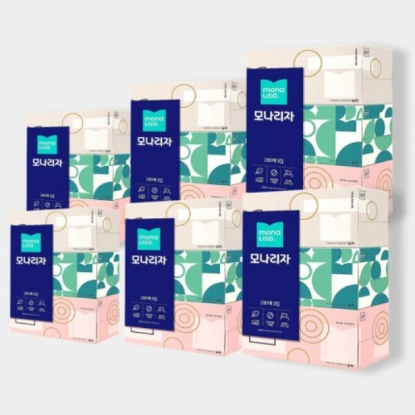 280 sheets of facial tissue, 3 packs of 6 tissues,