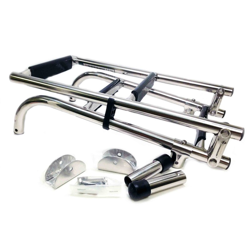 Marine Boat Foldable Stainless Steel 4 Steps LADDERS Stern Mount
