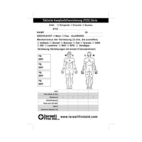 Tactical Combat Casualty Care Card (10)