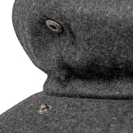 JANGOUL Men Wool Blend 8 Panel Newsboy Cap Tweed Cabbie Hat Snap Brim (Dark Grey, 7 1/8)