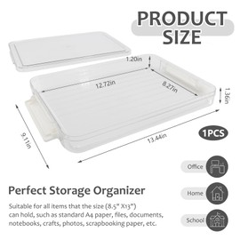 Storage Bins with Lids, White Plastic File Storage Box, Portable And Stackable with Snap Lock, Durable And Bpa-Free for Organizing A4 Paper, Letters, Documents, Art Supplies Crafts