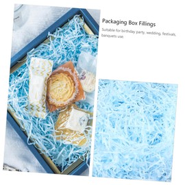 minkissy 1 Pack Box Shredded Raffia Boxes Tissue Stuffing Shredded Blue Decorative Filler Paper Shredded Paper for Baskets Filling Filament Pleated Filament Pleated Fillers Boxed