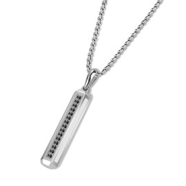 COAI Diamond Stainless Steel Necklace for Men Bar Necklace for Men, Men's Pendant Necklace 55cm