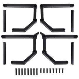 MORFUM 2PCS Aluminum Alloy Front & Rear Bumper Guard Mount RC Servo Stand Compatible with 1/10 Tamiya Clod Buster 4×4×4 RC Car Upgrade Replacement Part Accessory - Black