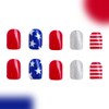 24Pcs Independence Day Press on Nails Short Square - 4th