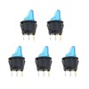 OTOTEC 5PCS Blue LED 3-Pin Long-Handle Rocker Switch Round On-Off