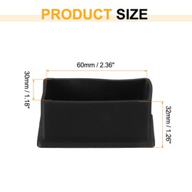 sourcing map Rubber Furniture Leg Caps, 4Pcs 60x30mm Rectangle Chair Leg Tips Caps, Furniture Foot End Caps Covers Floor Protectors for Table, Chair, Machinery Equipment Feet (Black)