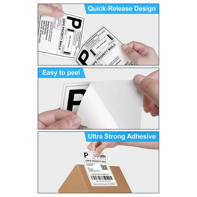 Razuvo 4x6 Thermal Labels - Waterproof Shipping Labels for Thermal