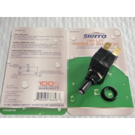 SIERRA TOGGLE SWITCH CARLING 1809R 12V TG40310 TIP LIT MOM ON-OFF WHITE TO RED LIGHTED