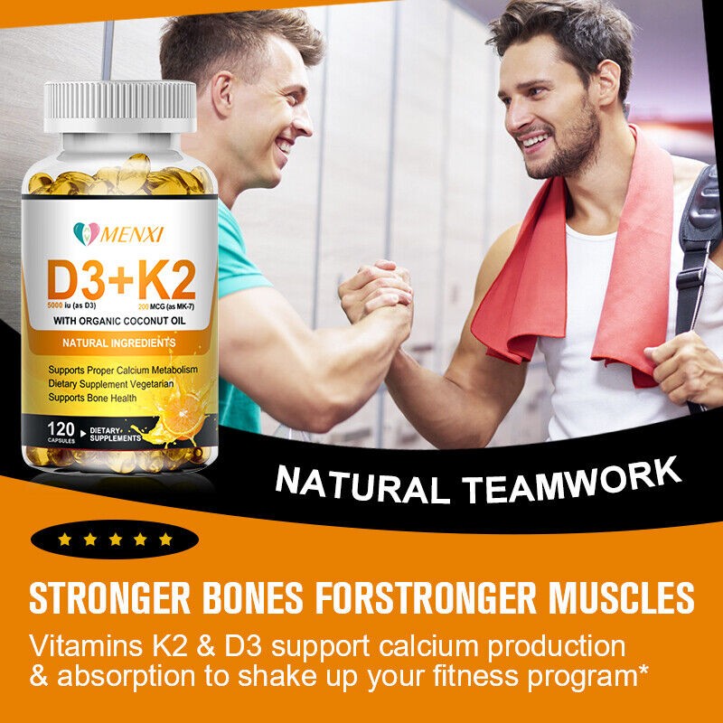 MENXI Vitamin K2 200 MCG with D3 5000 IU Supplement