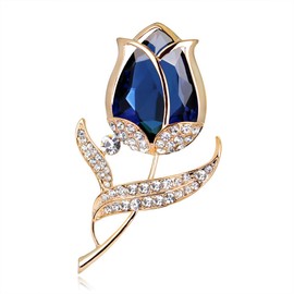 Clataly Crystal Flower Brooch Party Rhinestone Brooches Jewelry for Women and Girls, Metal, Crystal