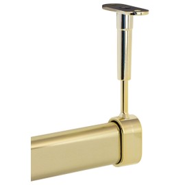 Gedotec Wardrobe Rail Bearing for Ceiling Mounting Wardrobe Rail Holder for Wardrobe Rails Clothes Rail Attachment 30 x 15 mm Polished Brass 1 Piece Ceiling Rail Holder Oval Height Adjustable